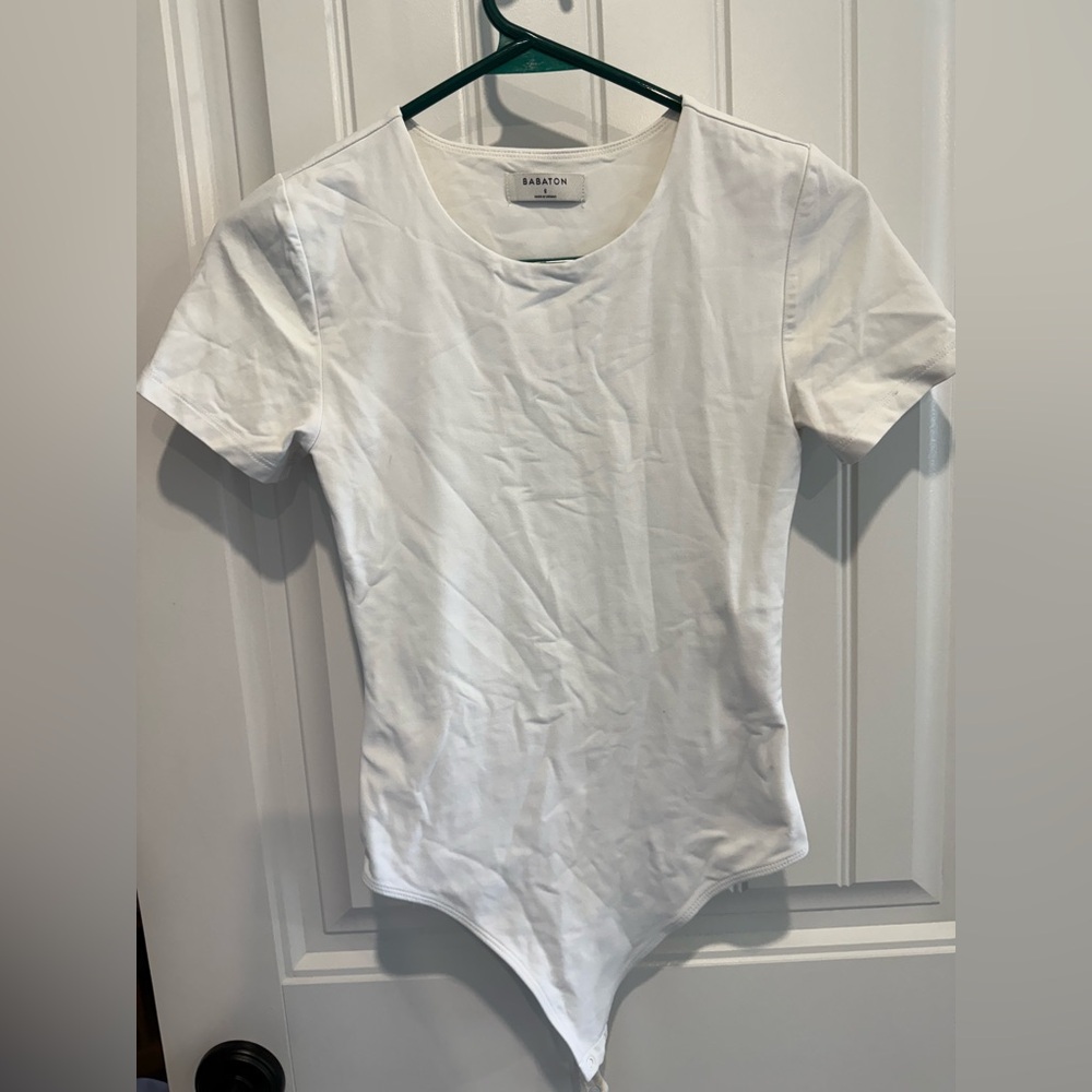 White Short Sleeve Bodysuit Babaton